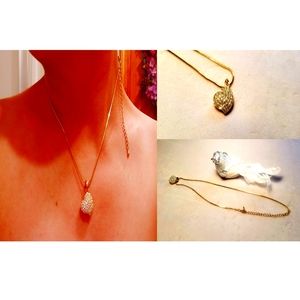 Heart Pendant Necklace/Gold Plated For Women